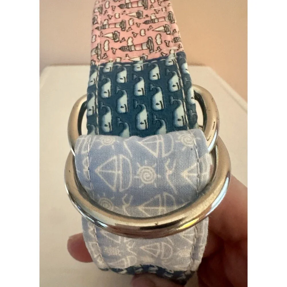 Vineyard Vines Belt Patchwork Fabric Nautical Preppy Unisex Excellent SZ L 40”